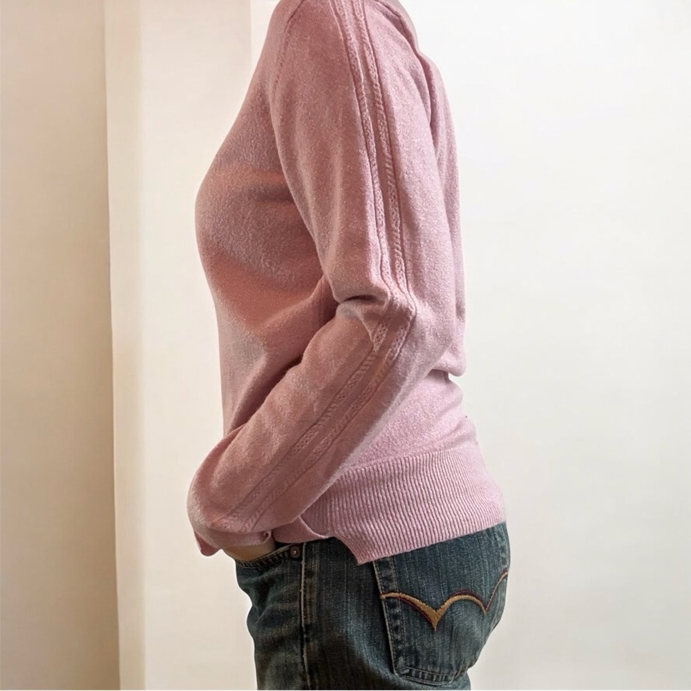 Pink Sparkly Mock Sweater